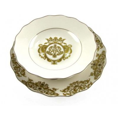 Ensemble de 18 assiettes en porcelaine blanche à décor doré - Collection Blanche Royal