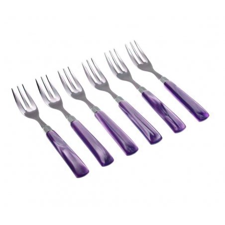 Cake Forks Set 6 Pieces - Giada Color Purple - Rivadossi Sandro -  - 