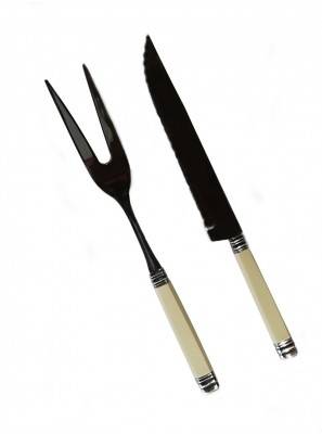 Carving Fork and Carving Knife Ivory Rossini