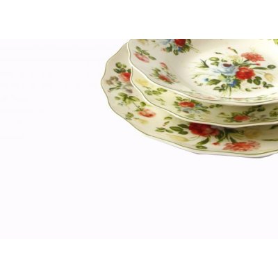 Plates Set 18 Pieces Fine Porcelain - New Spring Rose Collection - Provencal / Romantic Style -  - 