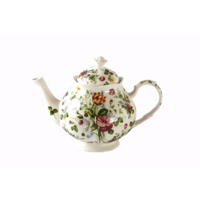 Teekanne aus feinem Porzellan im englischen Stil - New Spring Rose Collection - Königliche Familie Sheffield - 