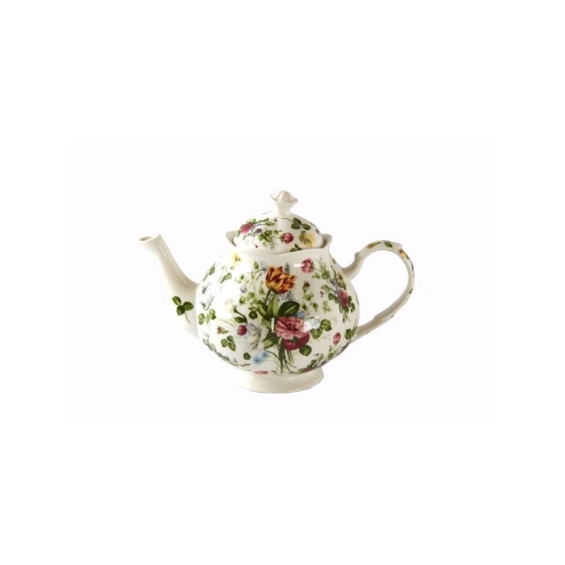 Théière en porcelaine fine de style anglais - Nouvelle collection Spring Rose - Royal Family Sheffield - 