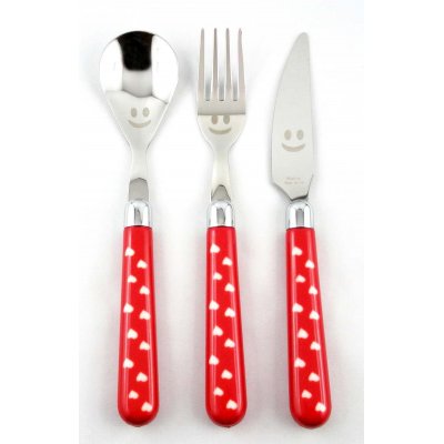 Naif Heart Children's Cutlery - Set of 3 Pieces - Rivadossi Sandro -  - 