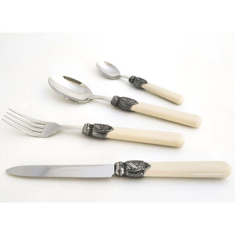 Stainless Steel Cutlery - Wooden Handle - Set 24pcs - Natural