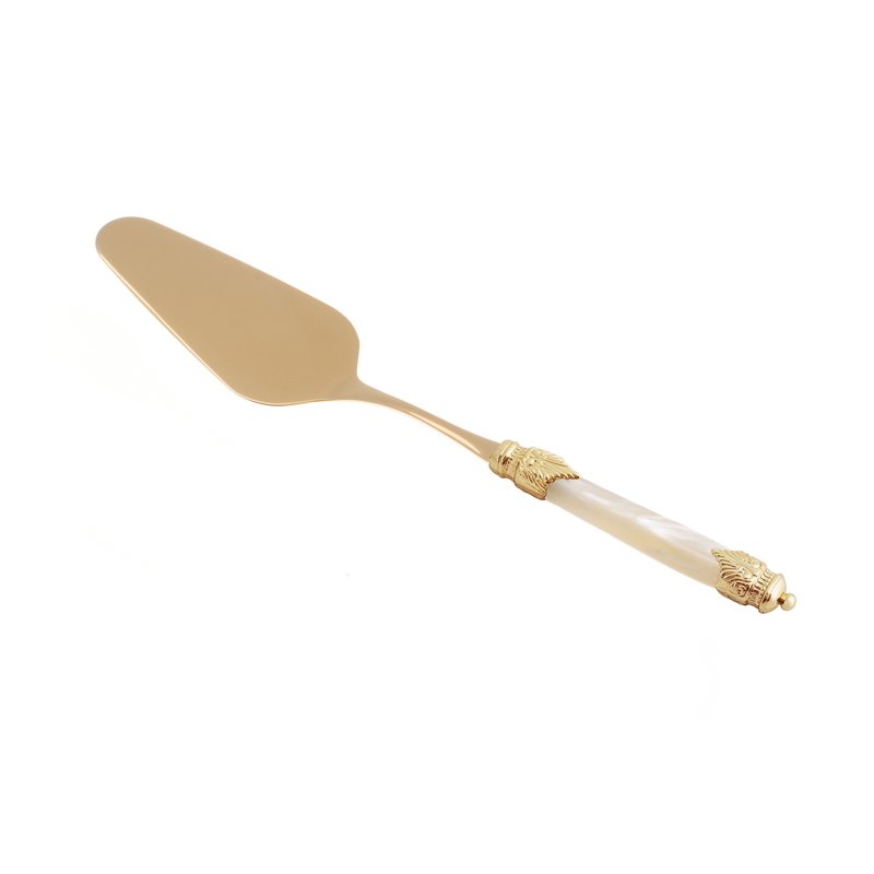 Cake shovel  Arianna Gold Pvd - Pearly Ivory Color - Rivadossi Sandro -  - 