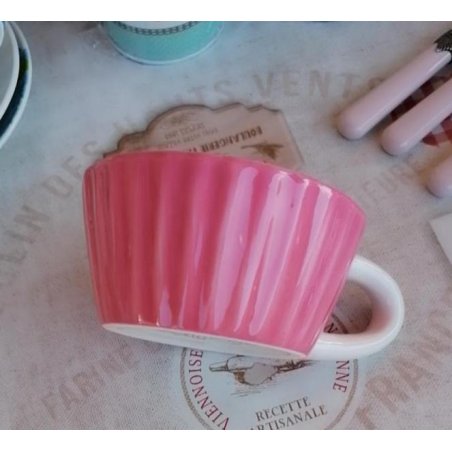 Cupcake - Keramik-Teekanne und Tassen-Set - Shabby Pink -