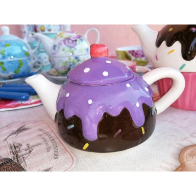 Cupcake - Ceramic Teapot and Cup Set - Purple -  - 