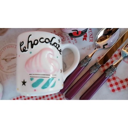 Tazza Mug Cupcake - Ceramica - Decoro in rilievo e dettagli oro Bianco - 
