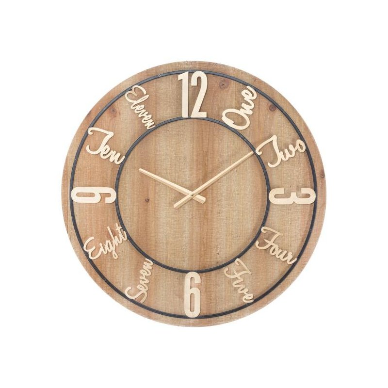 Wood Wall Clock Cm Ø 60X5 Glam -  - 8024609347221