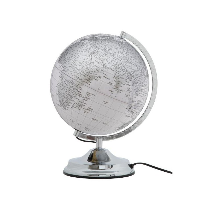 Globe Blanc Avec Lumière diamètre 25 Hauteur 34 Glam - 
