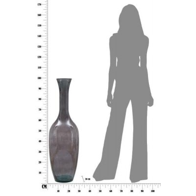 Vase en verre recyclé Jarron gris diamètre 30x100 cm Glam - 