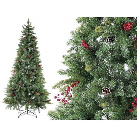 Künstlicher Weihnachtsbaum mit Beeren und Tannenzapfen -
