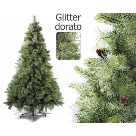 Colorado Weihnachtsbaum mit Glitzer- und Tannenzapfen - 