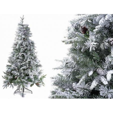 Snow Covered Christmas Tree - Canada - Realistic Pine Cones Effect -  - 
