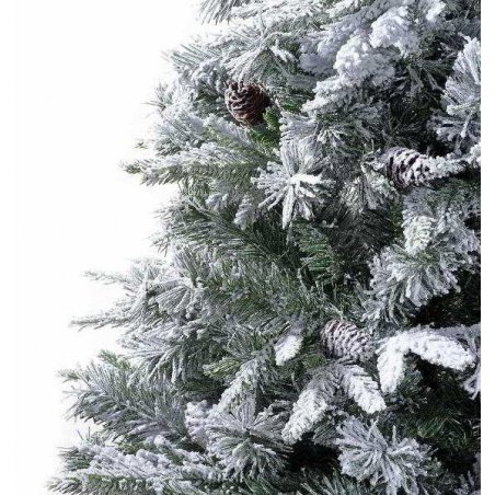 Sapin de Noël enneigé - Canada - Effet réaliste de pommes de pin - 