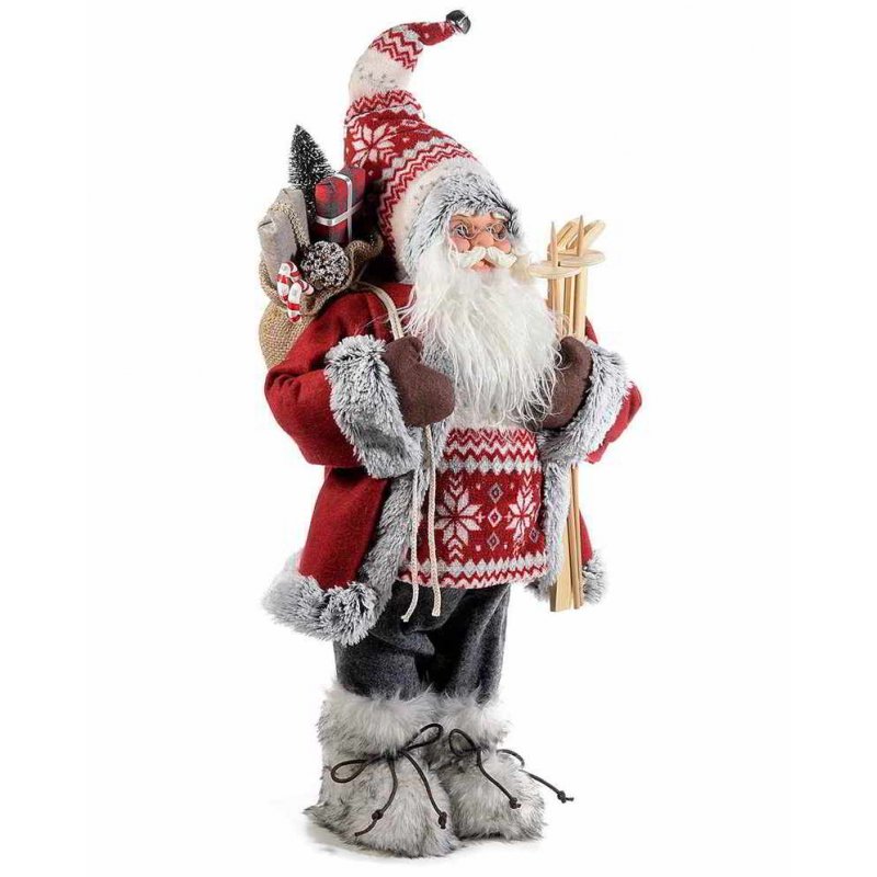 Père Noël Déco avec Robe Rouge 32x23x81 cm - 