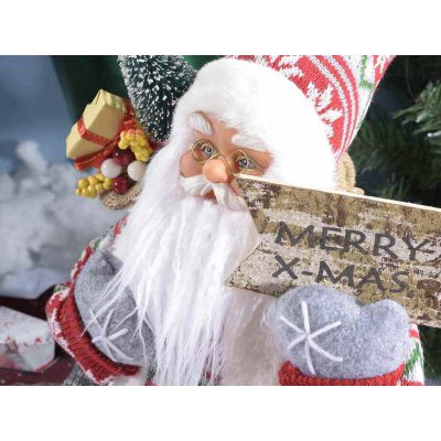 Babbo Natale Decorativo con Maglione in Lana cm 25x20x60 - 