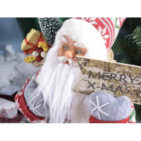 Dekorativer Weihnachtsmann mit Wollpullover cm 25x20x6 - 