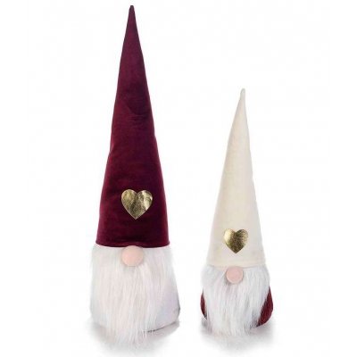 Santa Claus 2 Pieces Set with Velvet Hat and Golden Decorations -  - 
