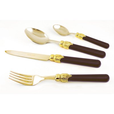 Golden Pvd Cutlery Rivadossi - Classic set 24 Pcs - Brown -  - 