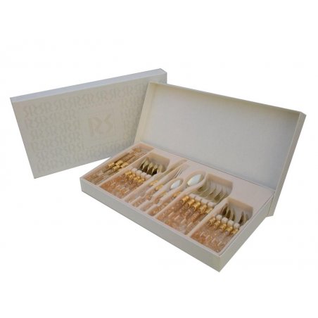 Golden Pvd Cutlery Rivadossi Sandro - Classic set 24 Pcs - Blue -  - 