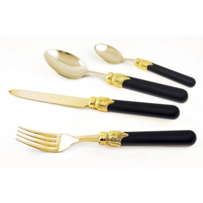 Black PVD Golden Cutlery - Rivadossi Sandro - Classic set 24 Pcs -  - 
