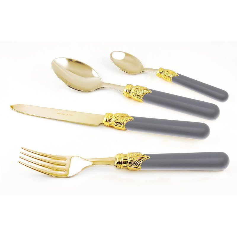 Pvd Gold Cutlery - Rivadossi Sandro - Classic set 24 pcs Grey -