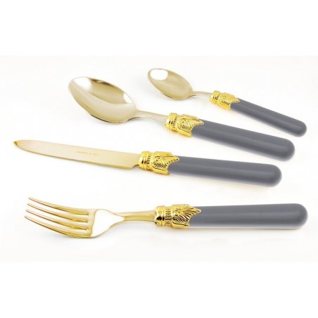 Pvd Gold Cutlery - Rivadossi Sandro - Classic set 24 pcs Grey -