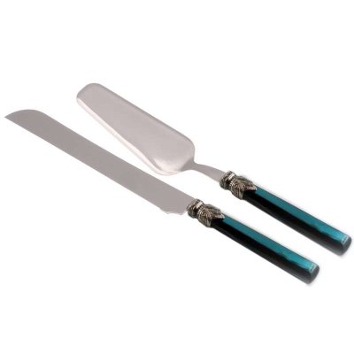 Set of 2 Dessert Cutlery - Tosca Dark Green - Rivadossi Sandro -