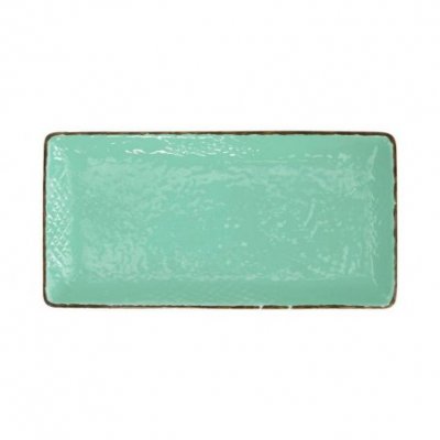 Assiette à Sushi 30x15 en Céramique - Set de 4 Pcs - Aquarelle Vert Tiffany - Preta