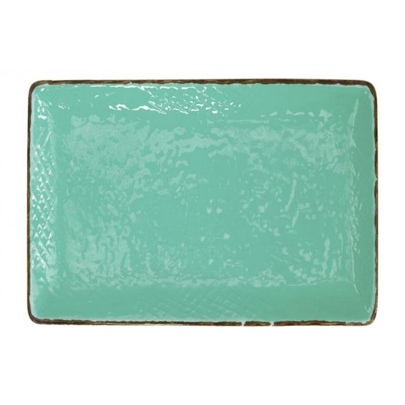 Plateau en Céramique 32x26 - Set 4 Pcs - Tiffany Couleur Vert d'Eau - Preta - 