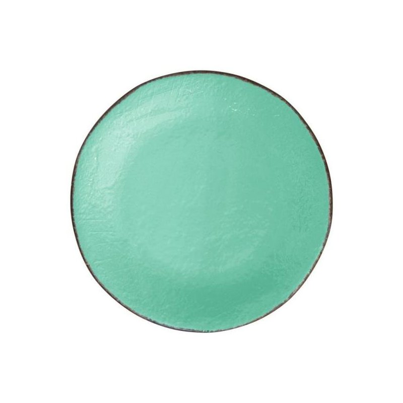 Piatto Frutta cm 20 in Ceramica - Set 6 Pz - Colore Verde Acqua Tiffany - Preta - 