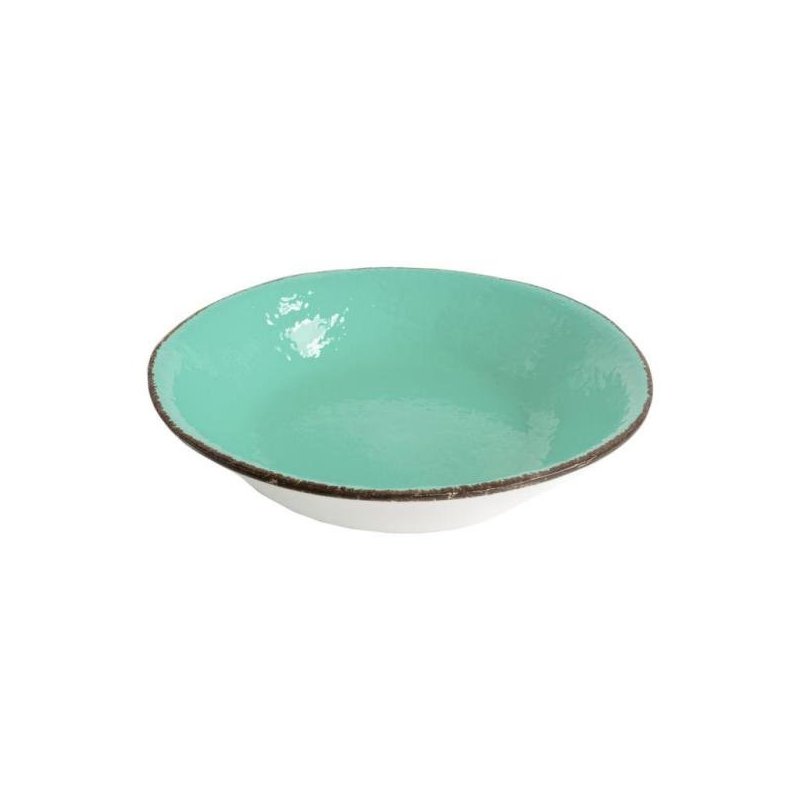 Deep Plate in Ceramic 21 cm - Set of 6 Pcs - Tiffany Water Green Color - Preta -  - 8055765090089