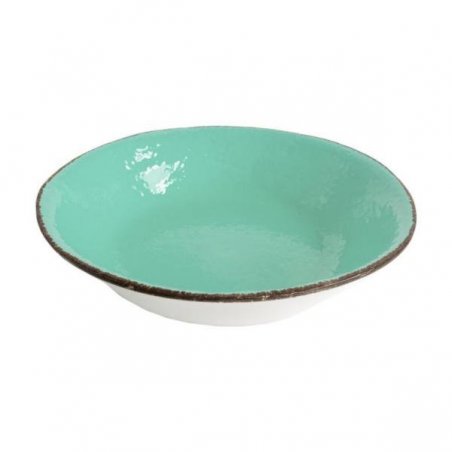 Piatto Fondo in Ceramica cm 21 - Set 6 Pz - Colore Verde Acqua Tiffany - Preta - 