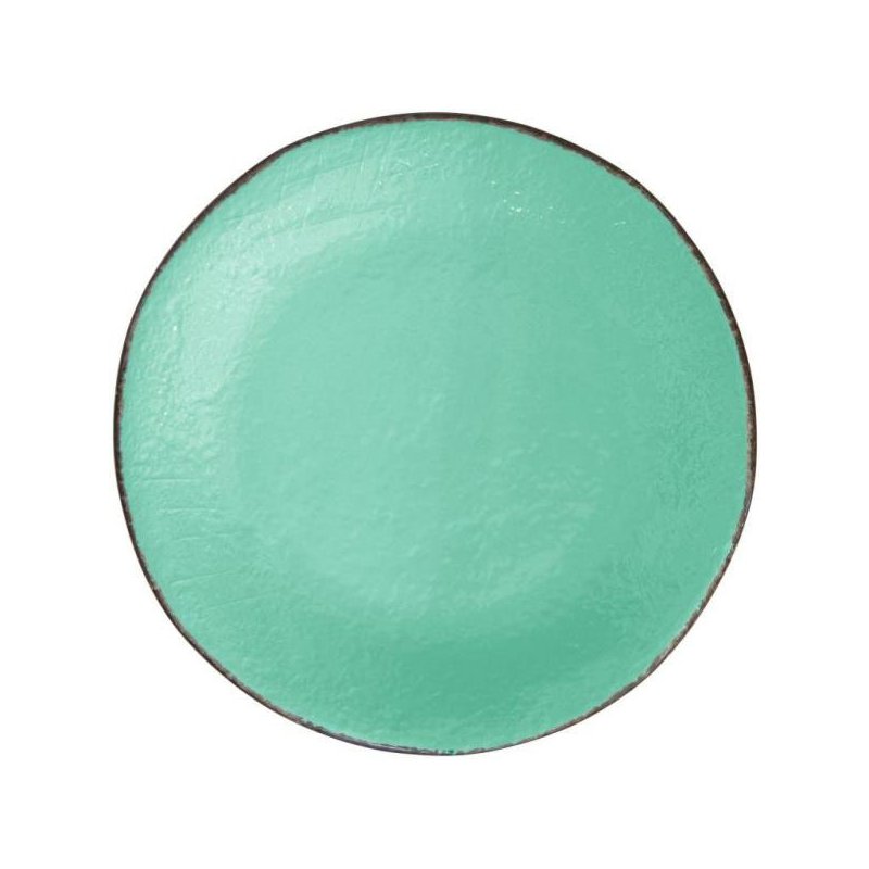Round Ceramic Tray cm 31 - Tiffany Green Water Color - Preta - 