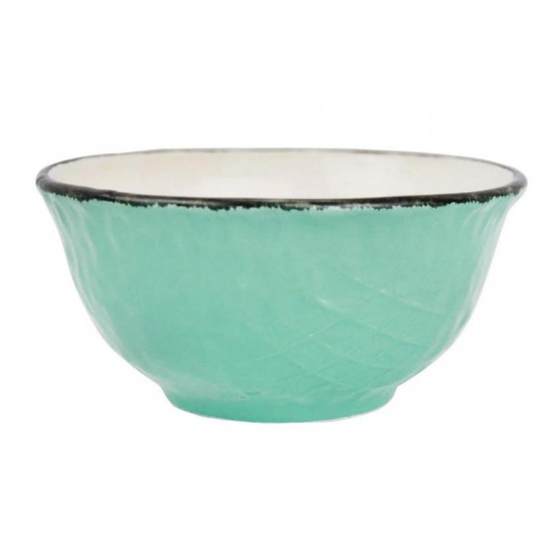 Coppetta Macedonia in Ceramica - Set 6 pz - Colore Verde Acqua Tiffany - Preta - 