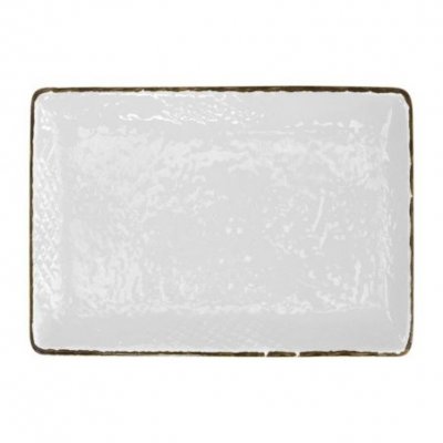 陶瓷托盘 32x26 - 4 件套 - 乳白色 - Preta -