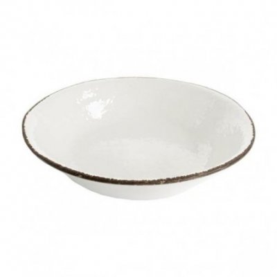 Piatto Fondo cm 21 in Ceramica - Set 6 pz - Colore Bianco Latte - Preta - 