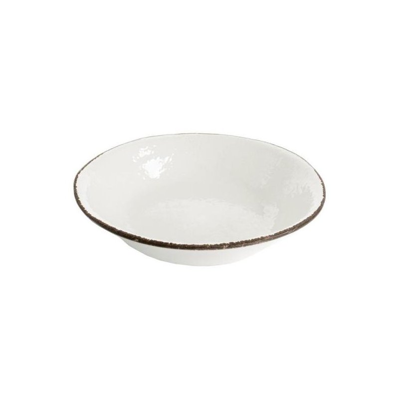 Suppenteller cm 21 in Keramik - Set 6 Stück - milchweiße Farbe - Preta - 