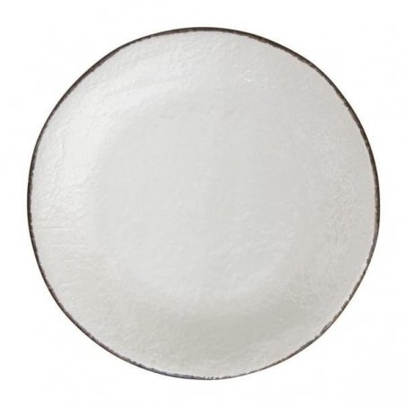 Assiette plate en céramique 26 cm - Set 6 pcs - Couleur blanc lait - Preta - 