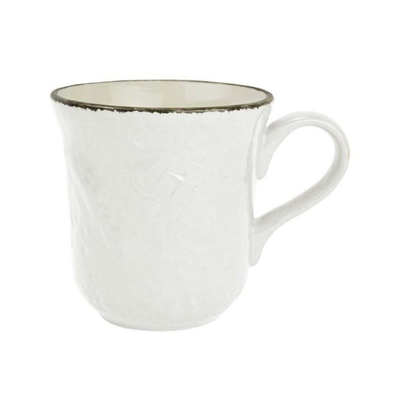 Mug Céramique 53 Cl - Set 4 pcs - Couleur Blanc Lait - Preta - 