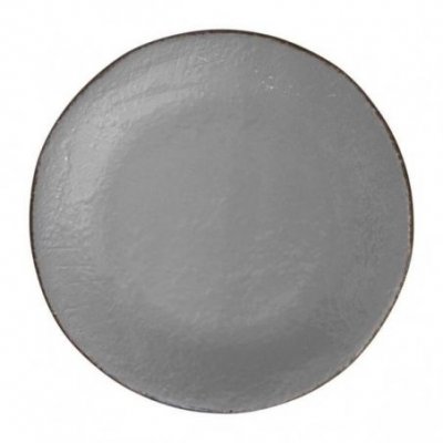 Fruit Plate cm 20 in Ceramic - Set 6 pcs - Gray Color - Preta - 