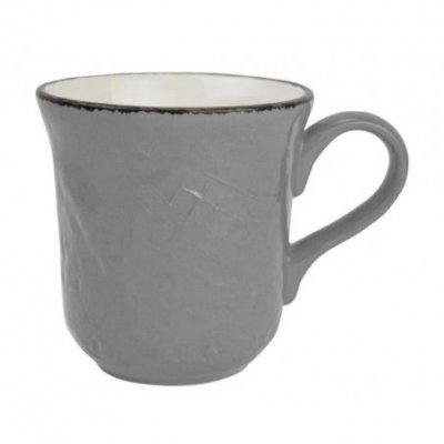 Mug 53 Cl in Ceramic - Set 4 pcs - Gray Color - Preta -  - 8050262575343
