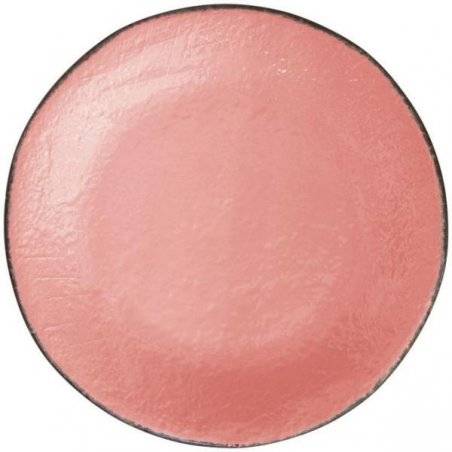 Plateau rond en céramique cm 31 - Couleur rose poudré - Preta - 