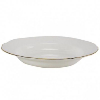 Set 6 Pcs Assiette Creuse en Porcelaine avec Bord Doré - Venezia Gold - 23,5 cm - 