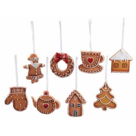 Gingerbread Hanging Decorations - 16 Pieces -  - 