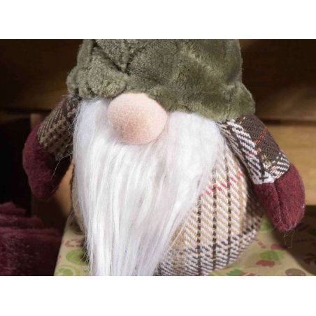 Weihnachtszwerge lange Beine schottisches Kleid und Plüschhut Set 2 Stk - 