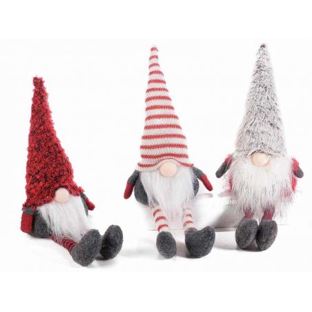 Ensemble de 3 gnomes de Noël couleurs assorties - 