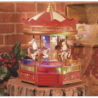 Carrousel de chevaux - Décoration de Noël avec des lumières - 