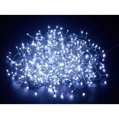 Fil de lumières de Noël 500 LED blanc froid et câble vert - 12,50 mt - 